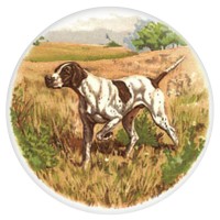 Ceramic Tile Hunting Dog [D]