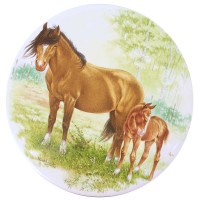 Ceramic Tile Horse and Foal [C]