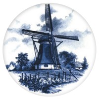 Ceramic Tile Blue Windmill [C]