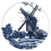 Ceramic Tile Blue Windmill [D]